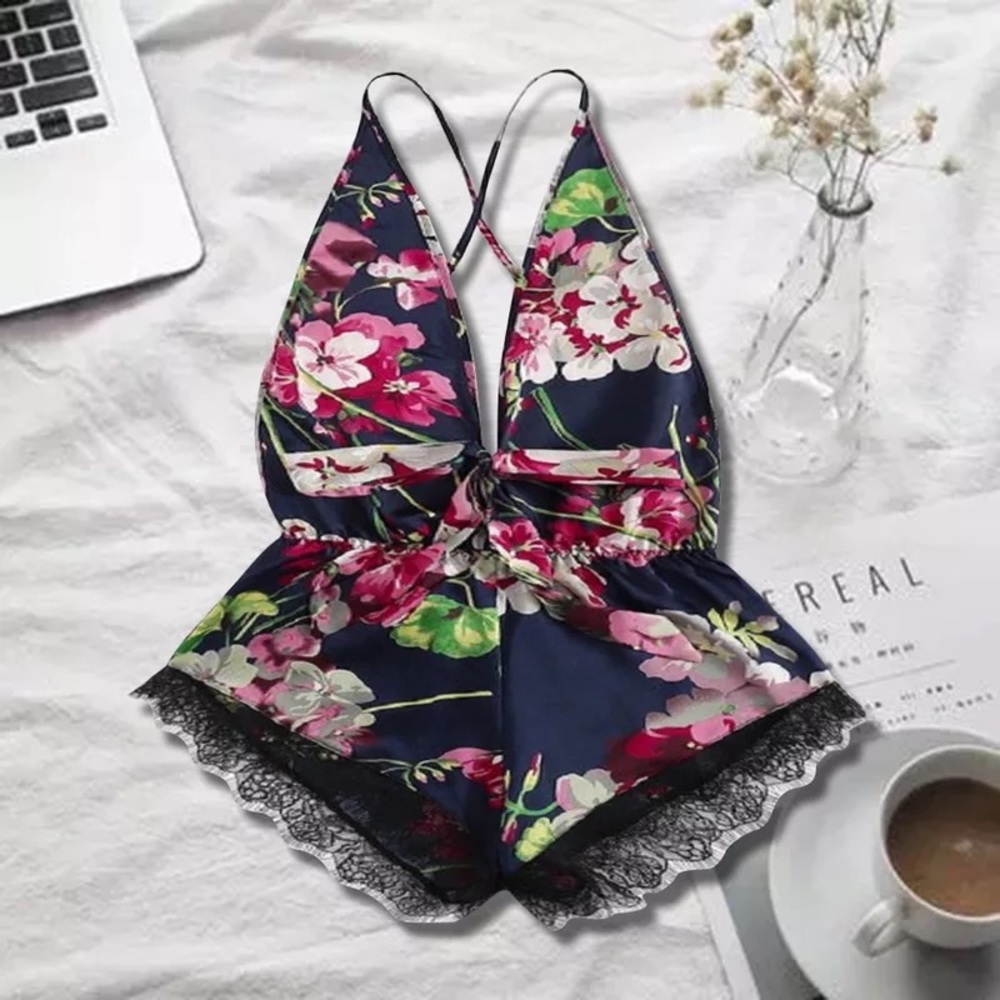 BRAND NEW! Silk Floral Sleepwear - Jumpsuit